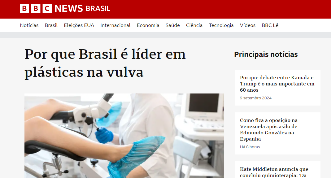 BBC Brasil destaca crescimento de cirurgia íntima labioplastia